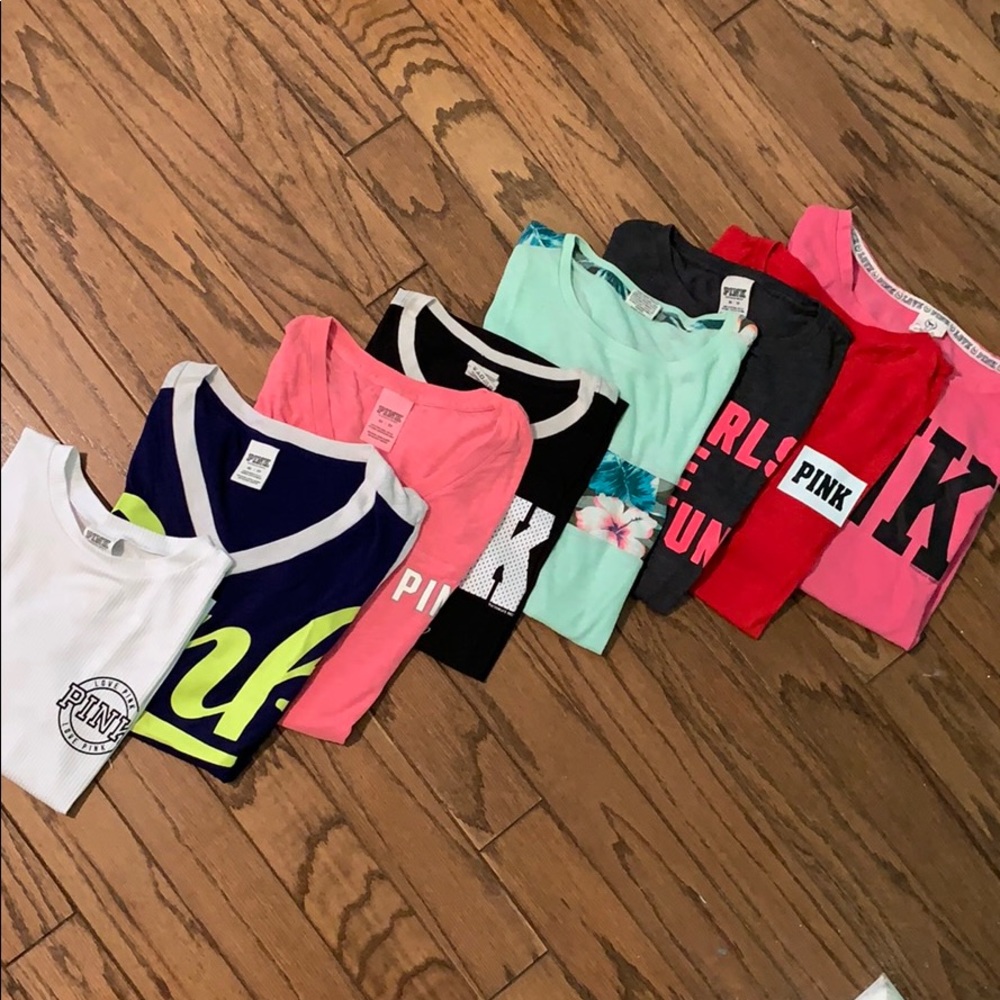 7 VS PINK t-shirts & 1 VS PINK sweatshirt